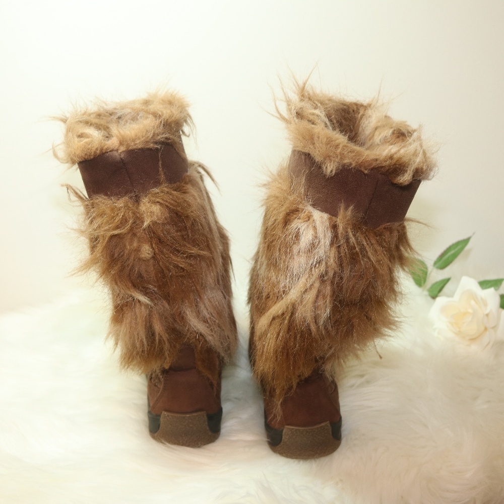 Pajar Camel Suede Leather Fur boots Sz 7 - Picture 3 of 8